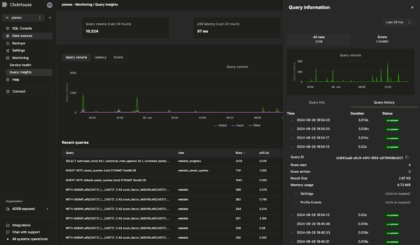 Query Insights UI